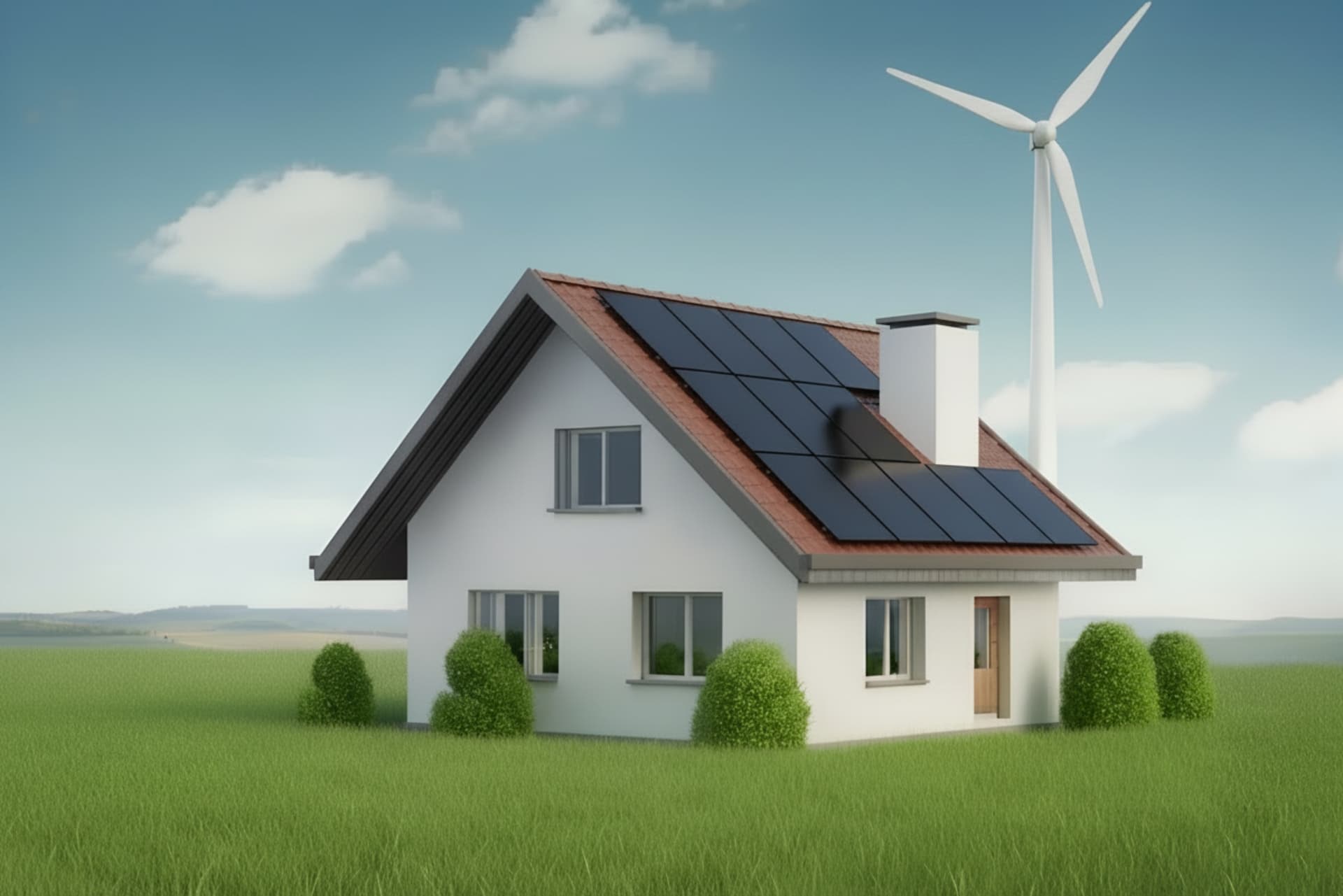 Haus mit Solaranlage